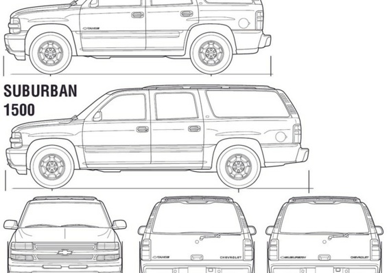 Chevrolet Tahoe & Saburban (2006) (Шевроле Тахо & Субурбан (2006)) - чертежи (рисунки) автомобиля